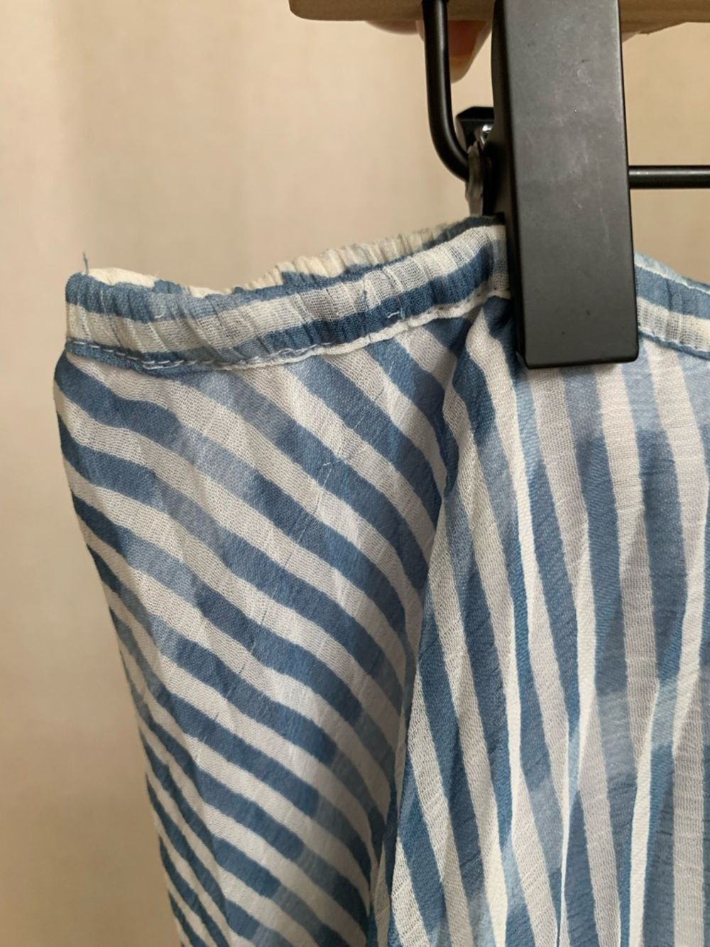 BB Dakota Accordion Striped Blue White A-Line Midi Skirt READ - Picture 8 of 9